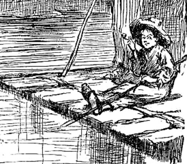 Huck Finn Raft Sketch