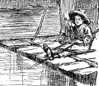 Huck Finn Raft Sketch